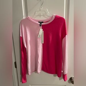 Aqua Two-tone Oversized Color Block lightweight Sweater